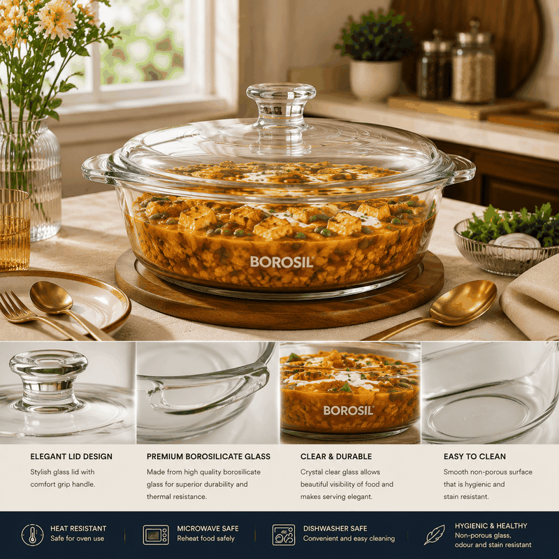 Borosil Glass Casserole with Lid image 3